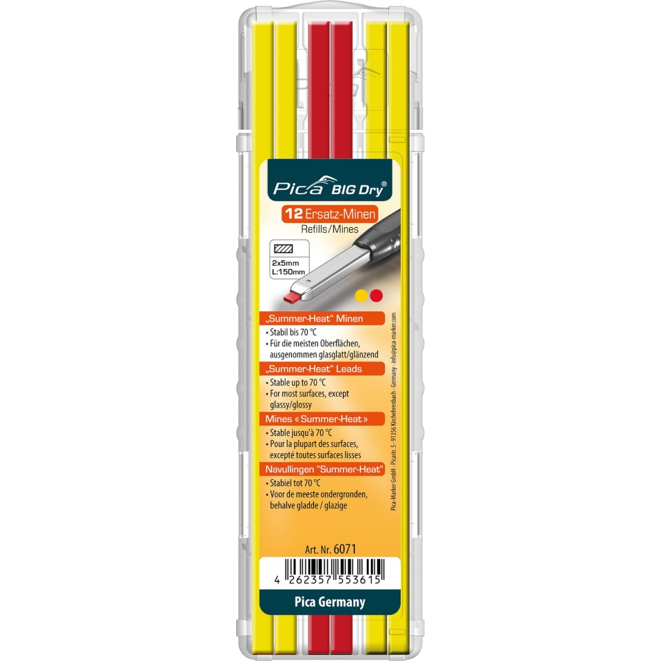 Pica marker BIG DRY Mines Set SUMMER HEAT kollane/punane
