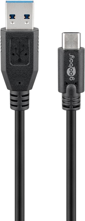 Goobay Sync & Charge Super Speed 73141 3 m, must, USB 3.0 type A (male), USB -C