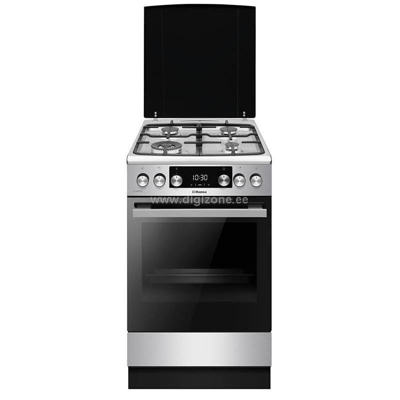 Hansa gaasipliit elektriahjuga FCMX583292 Gas Cooker with Electric Oven, 50cm, roostevaba teras