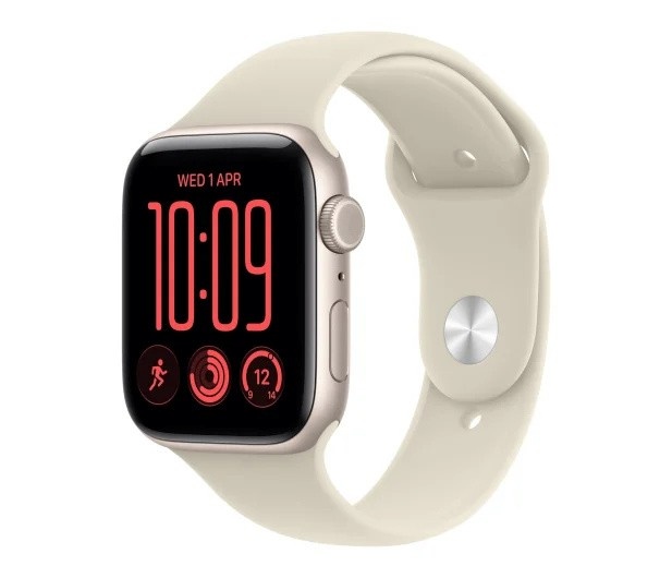 Apple nutikell Watch SE 3 GPS + Cellular, 44mm Aluminium Case in Starlight, Starlight Sport Band - M/L