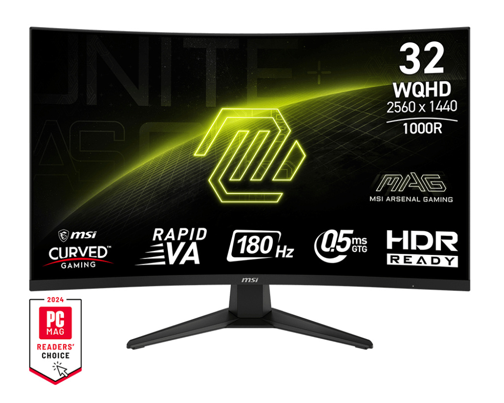 MSI monitor MAG 325CQF - 31.5" | Rapid VA Curve 1000R | QHD | 0.5ms | 180Hz
