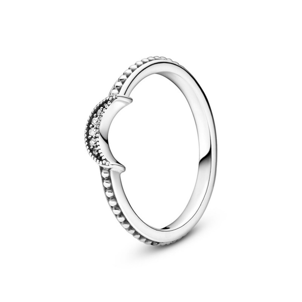 Pandora naiste sõrmus CRESCENT MOON BEADED - RING - SIZE 48