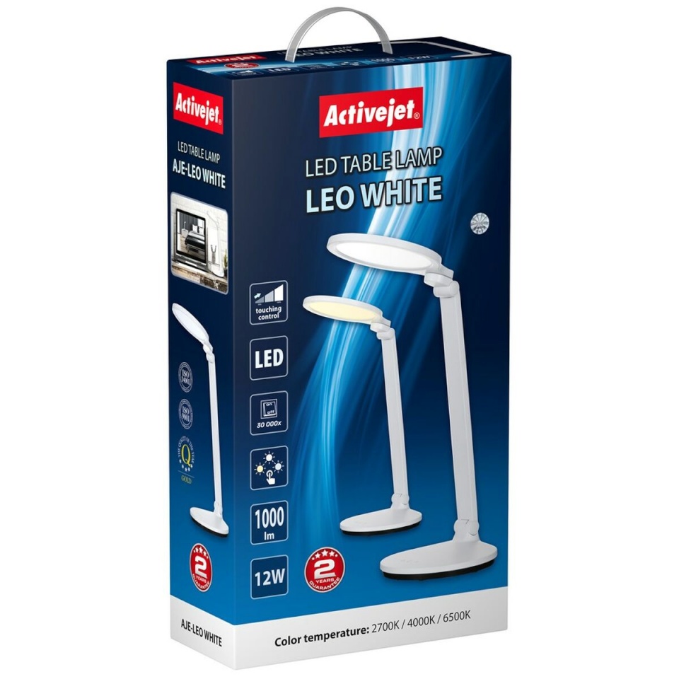 Activejet laualamp AJE-LEO valge 1000 Lm 12 W