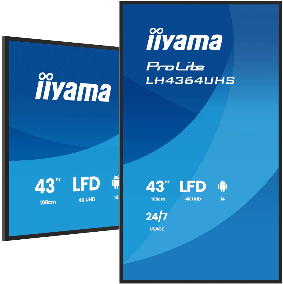 Iiyama esitlusekraan Digital Signage ProLite LH4364UHS-B1AG LH4364UHSB1AG (LH4364UHS-B1AG)