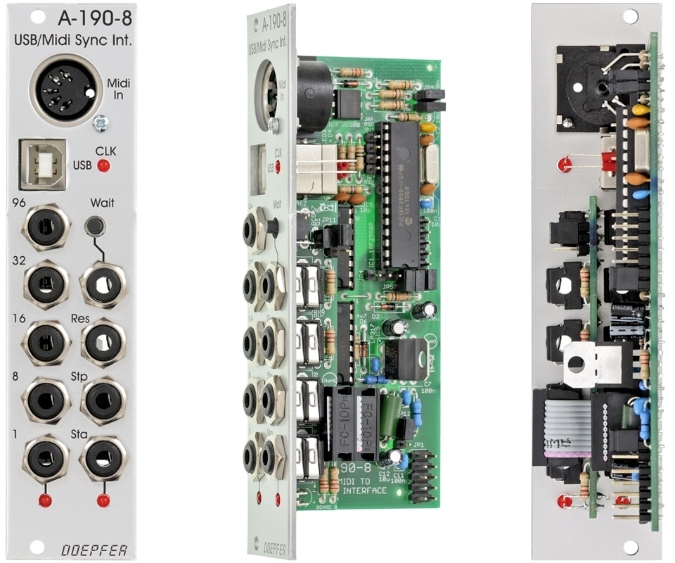 Doepfer A-190-8 USB/MIDI-sünkroniseerimisliidese Eurorack moodul