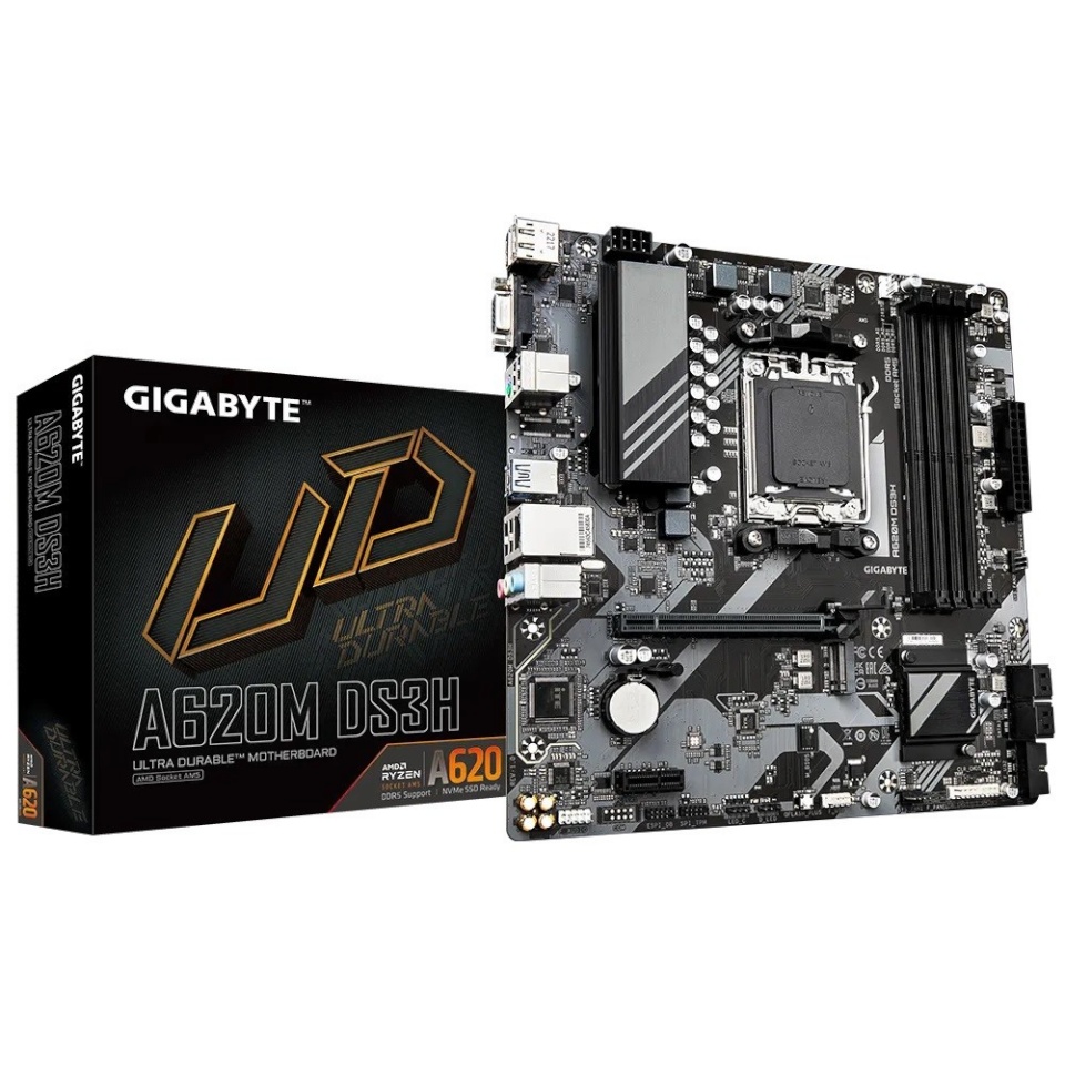 Gigabyte emaplaat A620M DS3H AM5, DDR5, M.2, mATX