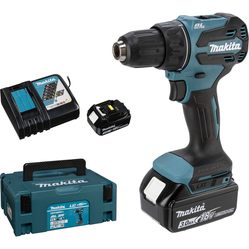 Makita akutrell DDF490RFJ Cordless Drill 18V