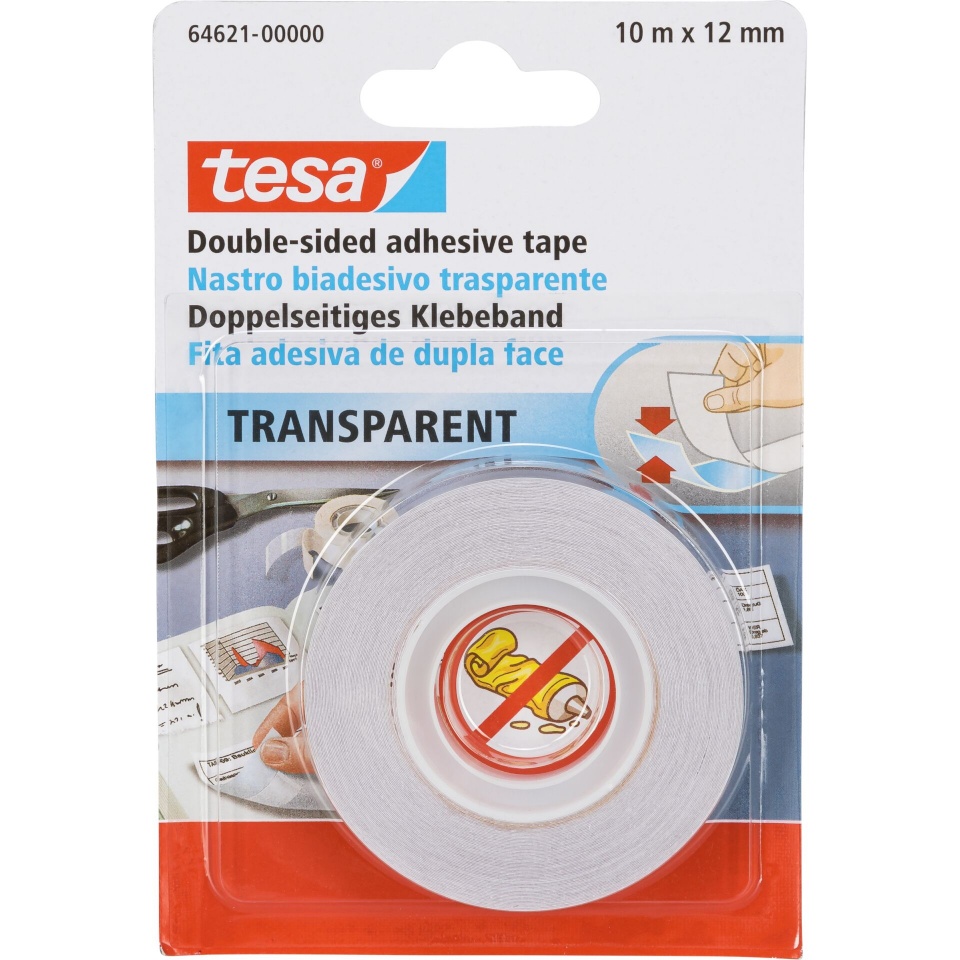 Tesa kahepoolne teip Double-Sided Tape 10m x 12mm läbipaistev 64621