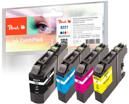 Peach tindikassett Brother LC-221VALBP MultiPack, erivärvid