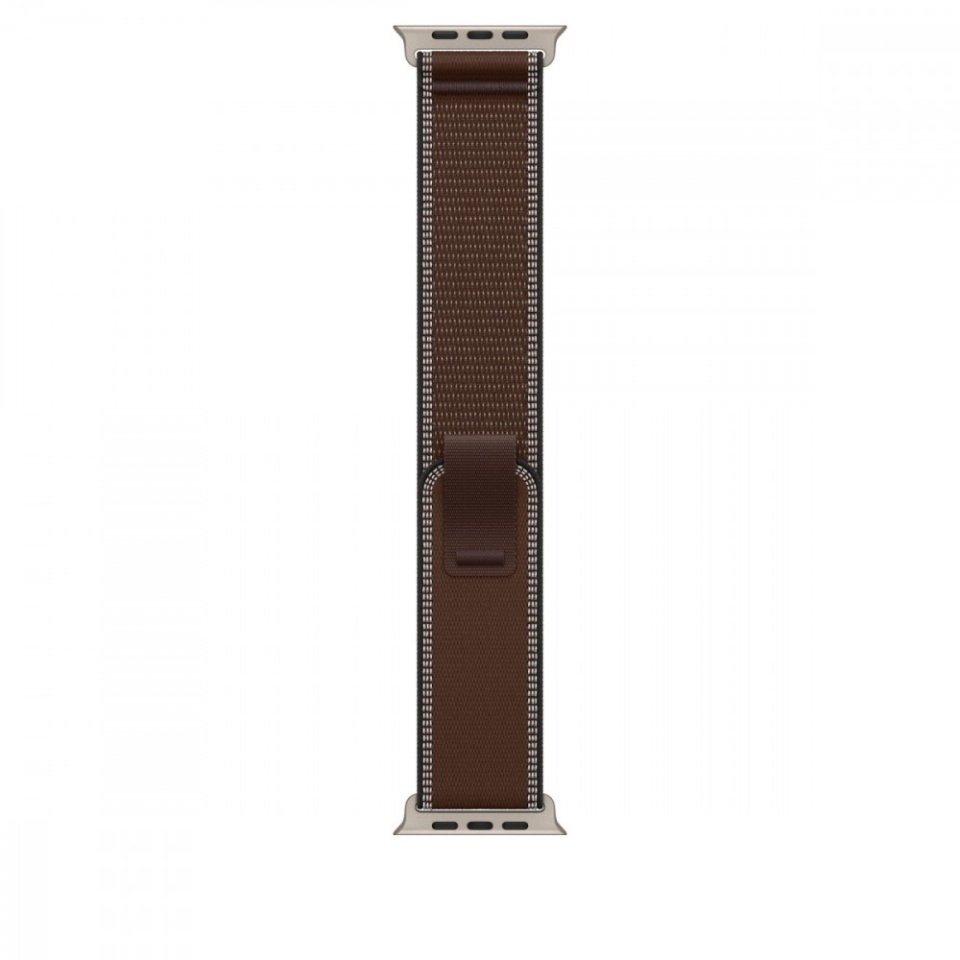 Apple kellarihm Watch 49mm Dark Umber Trail Loop - S/M - Natural Titanium Finish