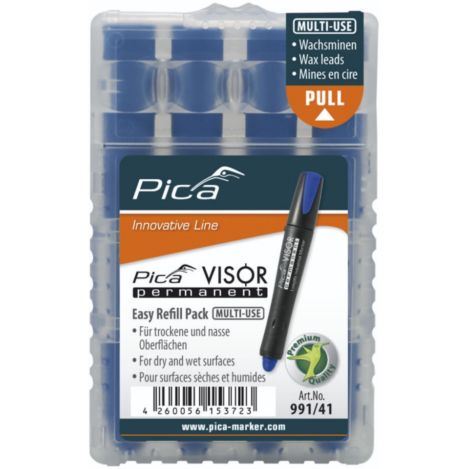 Pica marker VISOR permanent replacement refills sinine