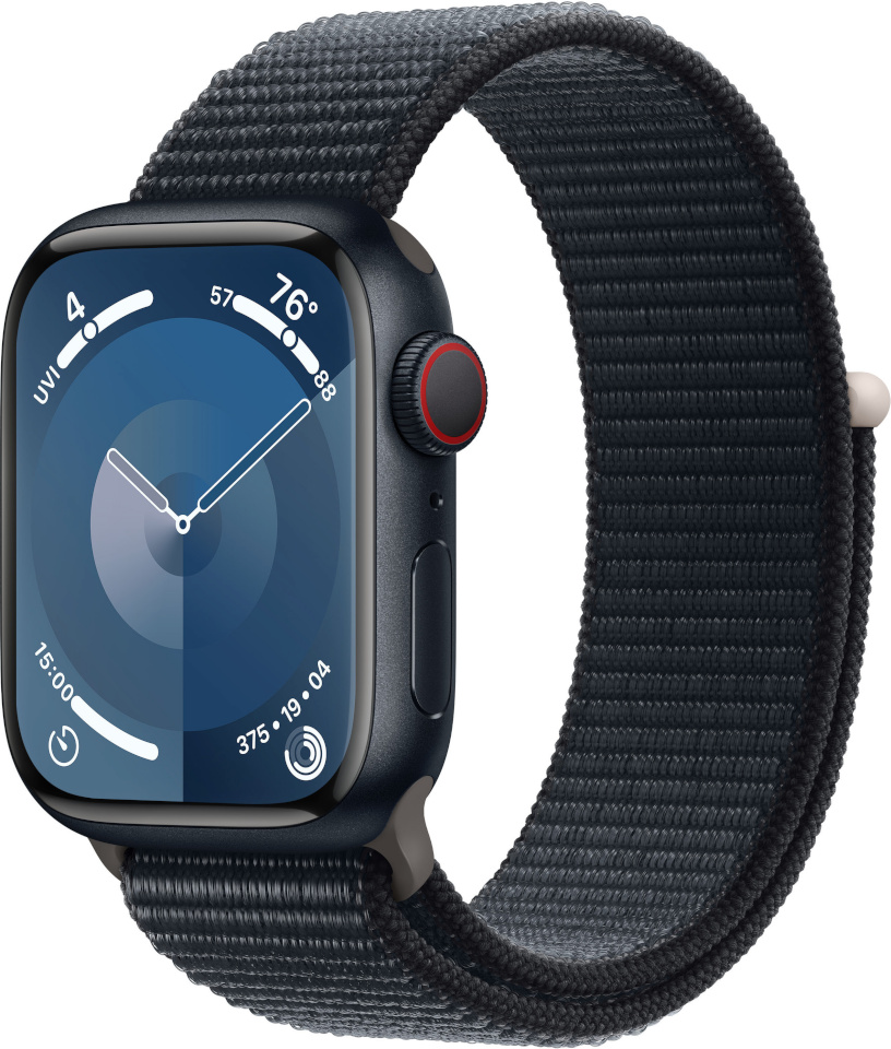 Apple Watch Series 9 GPS + Cellular 41mm Midnight Aluminium Case with Midnight Sport Loop, must