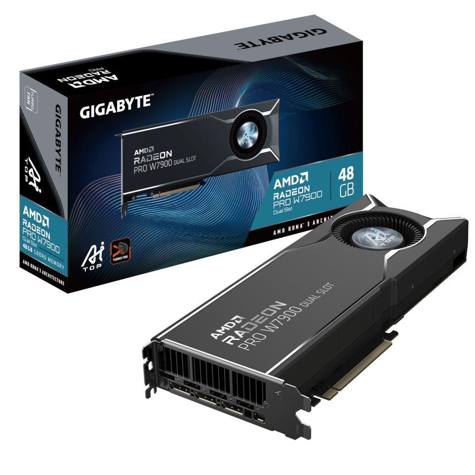 Gigabyte videokaart Radeon Pro W7900 AI TOP 48GB GDDR6 DP 3xMini DP