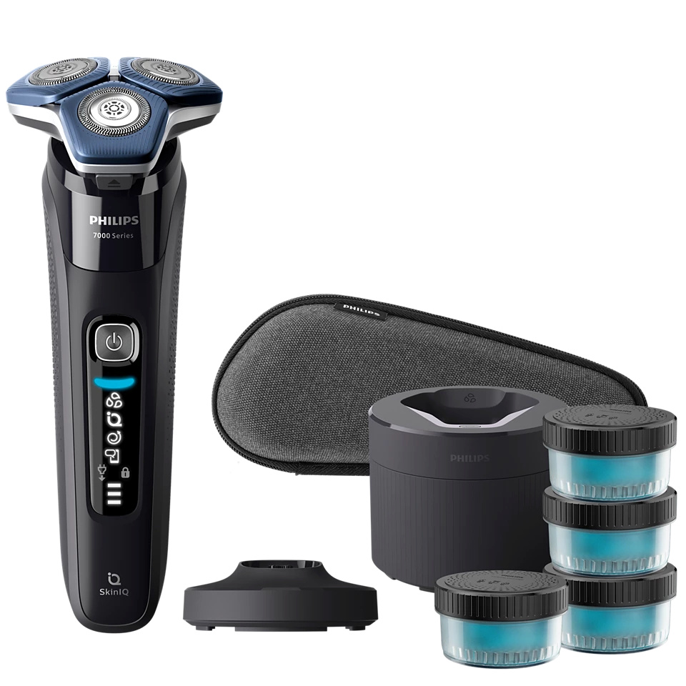 Philips pardel S7886/63 Serie 7000 Wet and Dry Electric Shaver Set with 4 Accessories, must