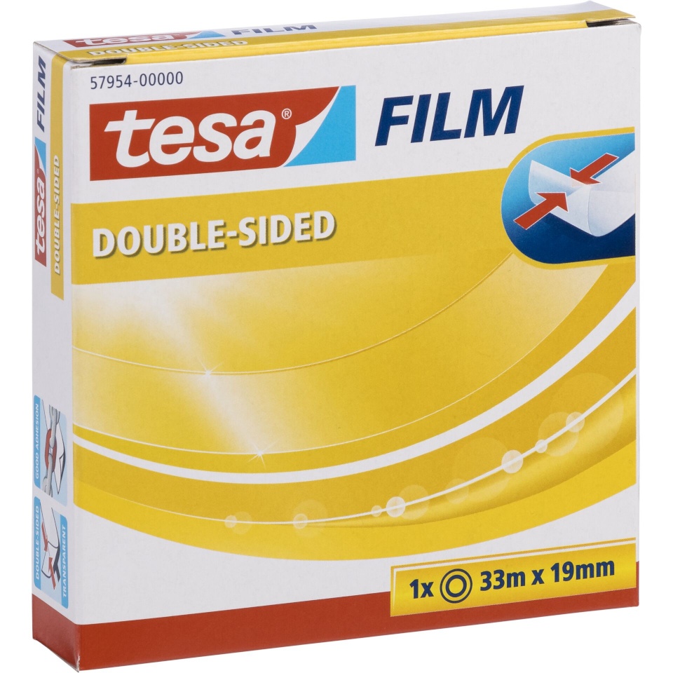 Tesa kahepoolne teip Double-Sided Tape 33m x 19mm läbipaistev 57954