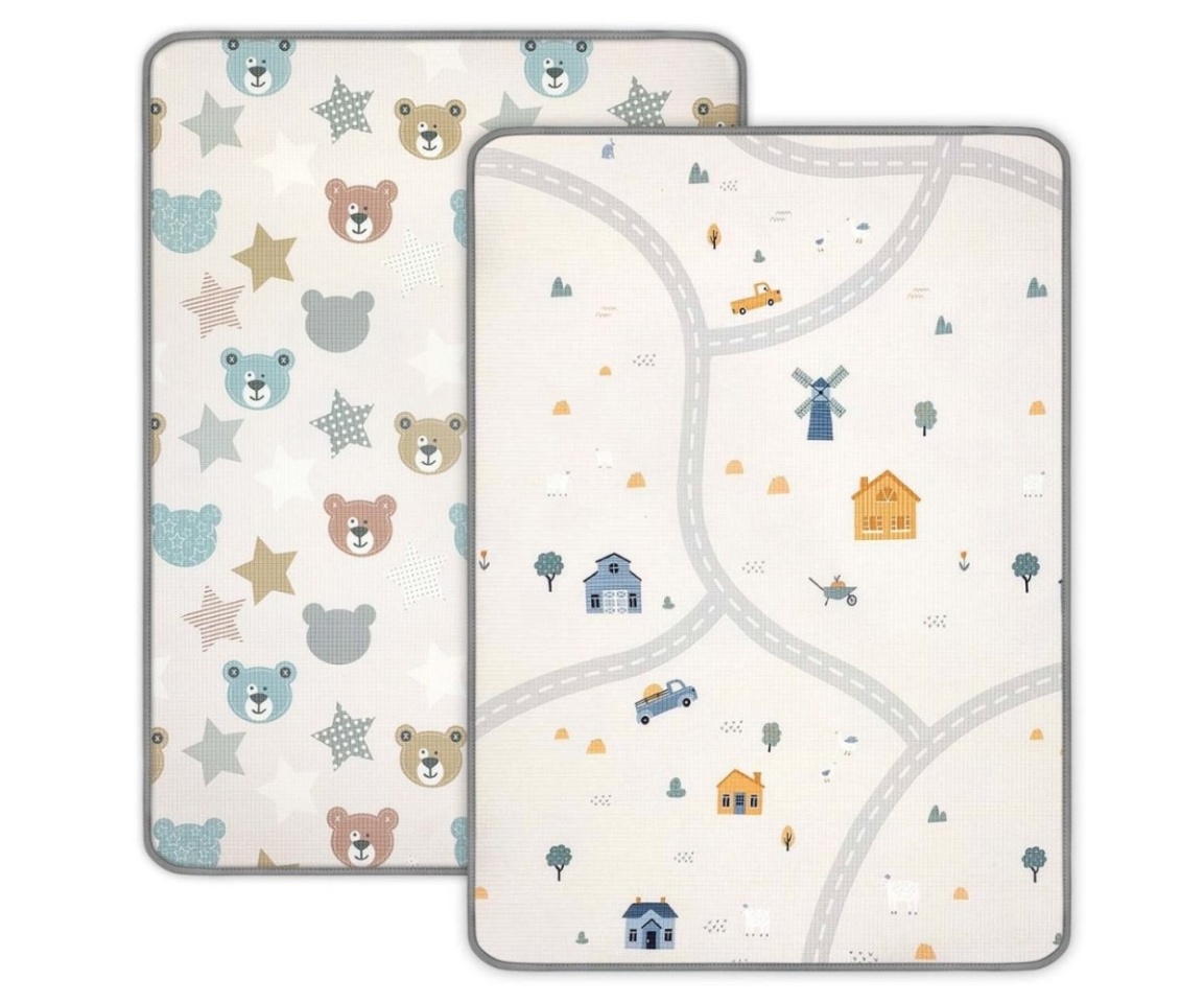 Milly Mally Rolled foam mat teddy bears and pastel road
