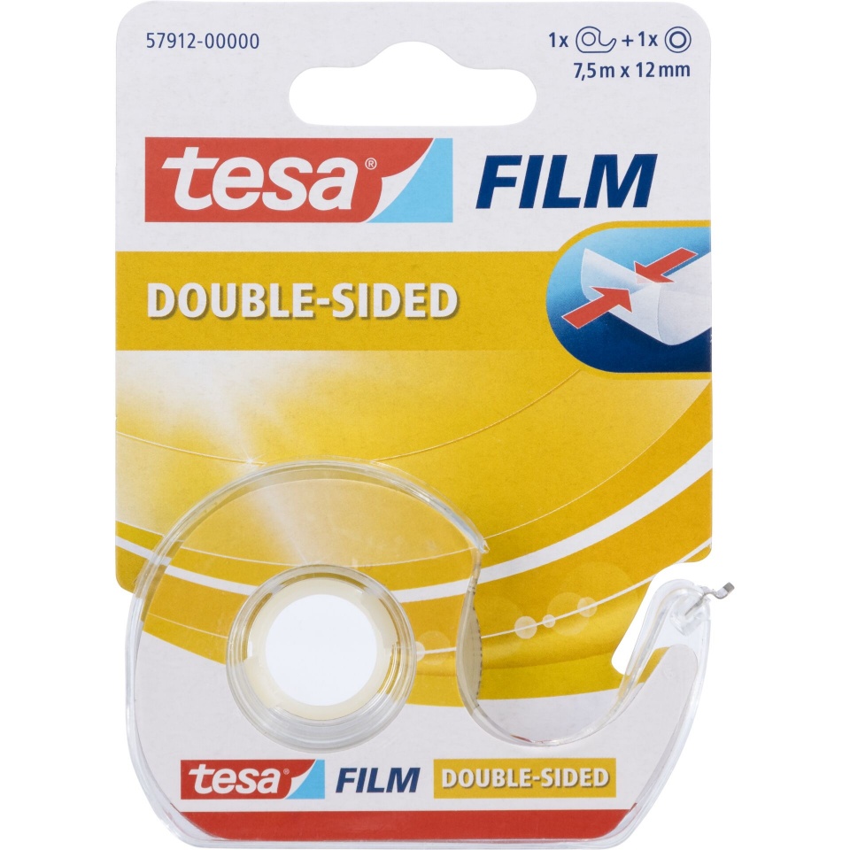 Tesa kahepoolne teip Double-Sided Tape 7,5m x 12mm läbipaistev 57912