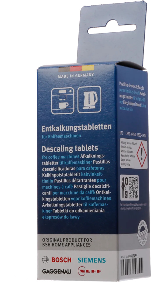 Bosch katlakivitabletid 00312453 Descaling Tablets for Coffee Machines, 6x18g 
