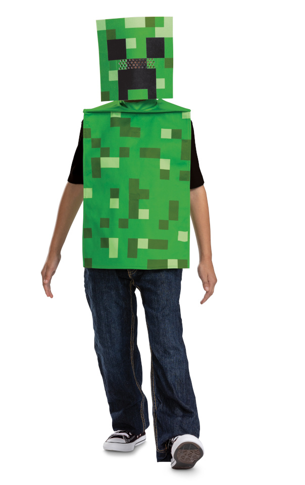 Maskeerimiskostüüm Minecraft Creeper särk ja mask, 7-8 aastat, 127-136 cm