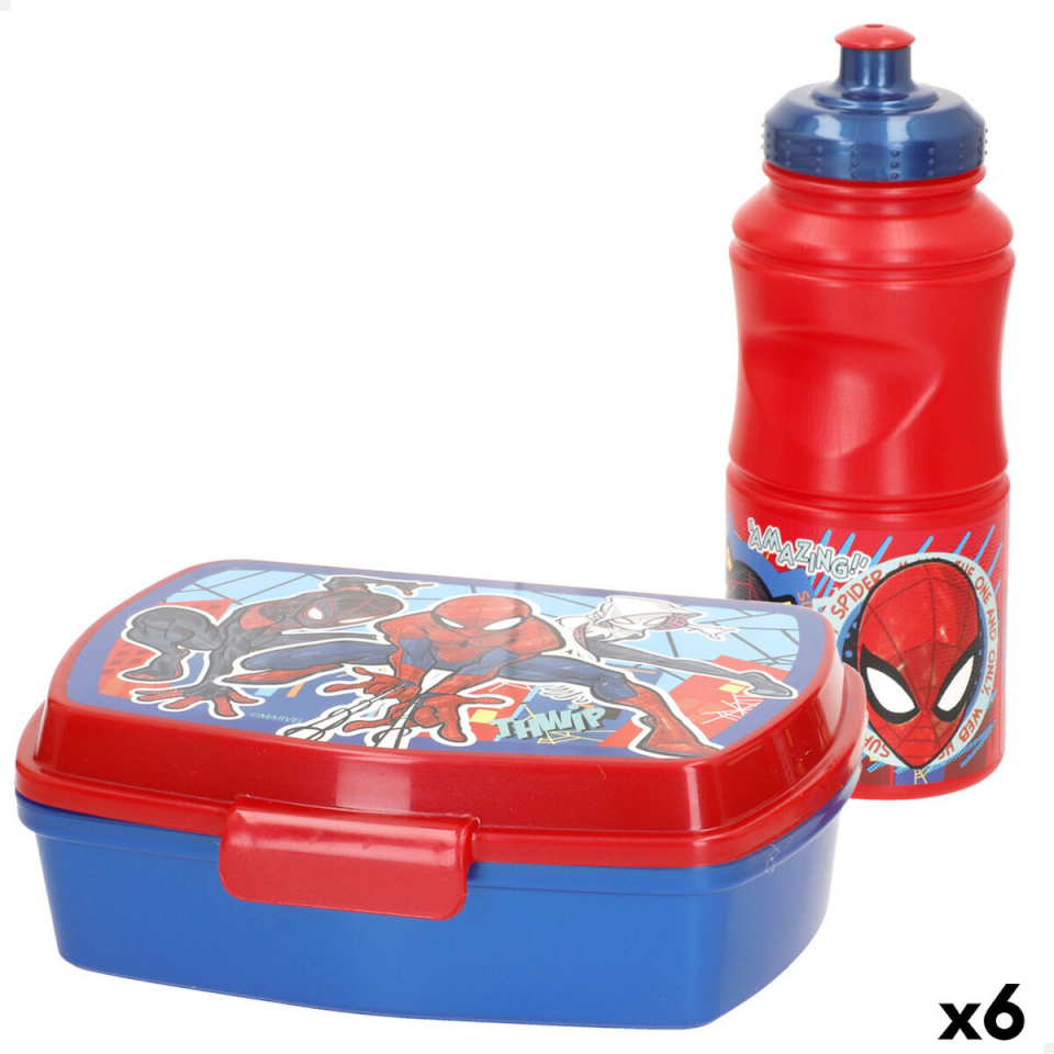 Spider-Man Lõunasöögikarp koos tarvikutega Plastmass 380ml 17x5,5x13,5cm (6tk)