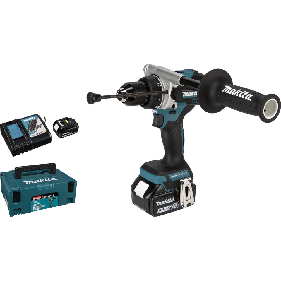 Makita akutrell DHP492RTJ Cordless Combi Drill 18V