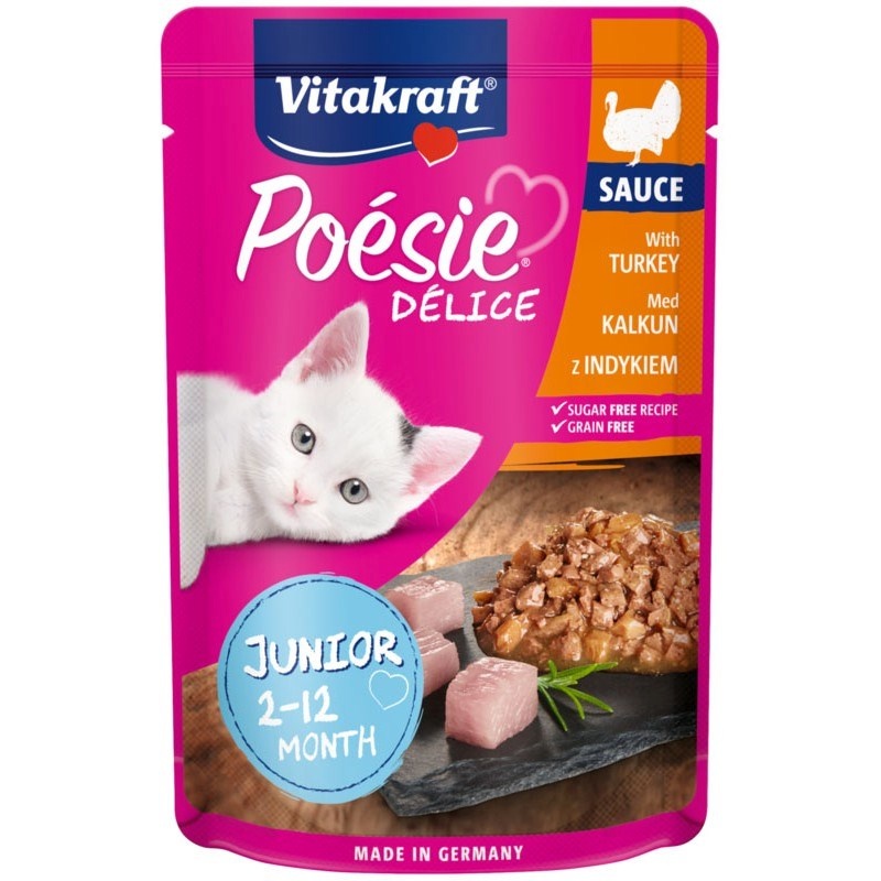Vitakraft kassitoit Poesie Delice Junior Turkey, 85g