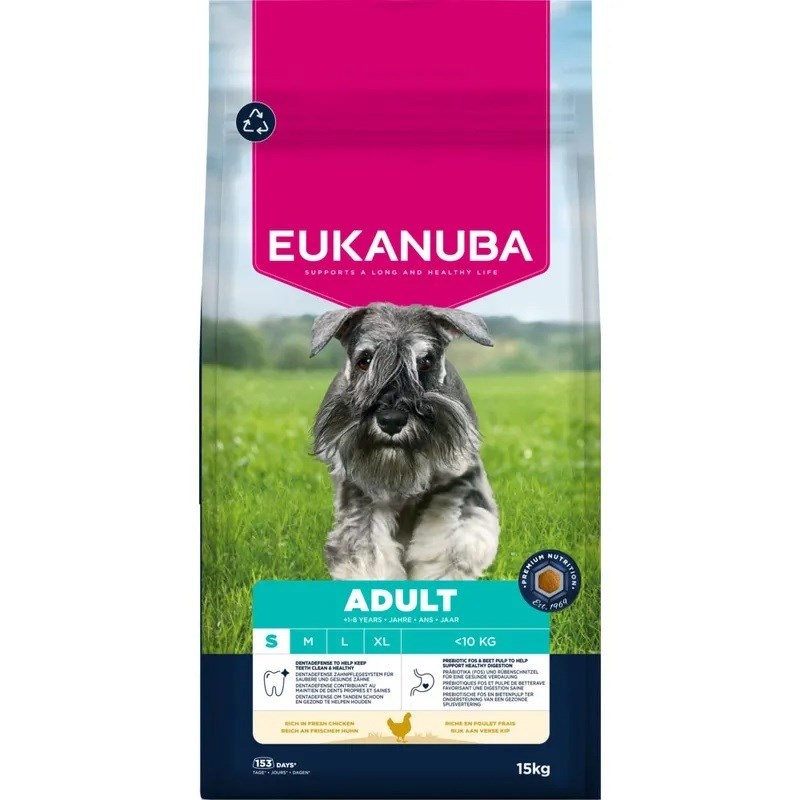 Eukanuba kuivtoit koerale Premium Nutrition Adult Small Breed Chicken, 15kg