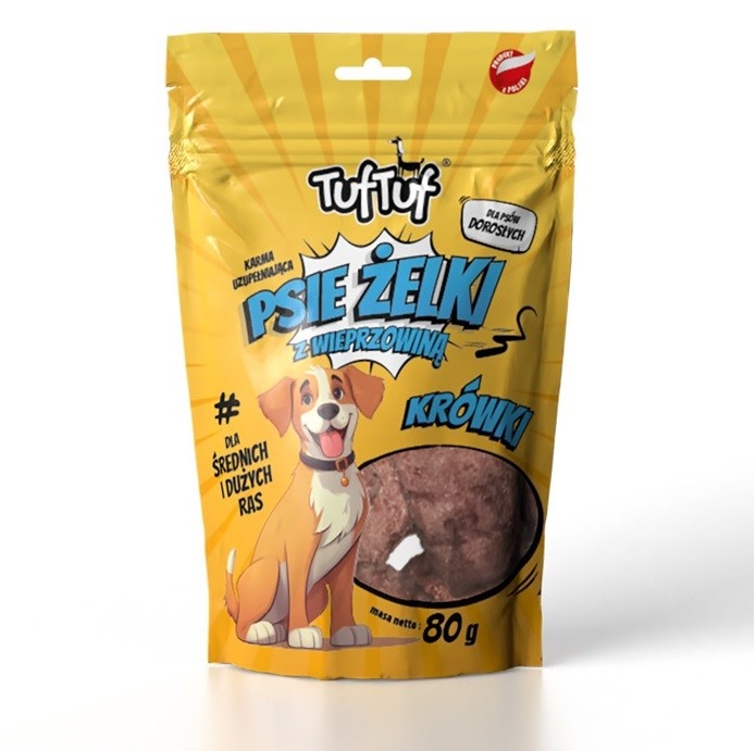 Tuftuf maius koerale Dog Jelly Beans Pork Fudge, 80g