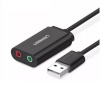 UGREEN väline helikaart External USB audio card 15cm (must)