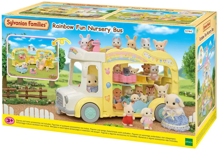 Sylvanian Families'i kolmekorruseline buss mänguväljakul