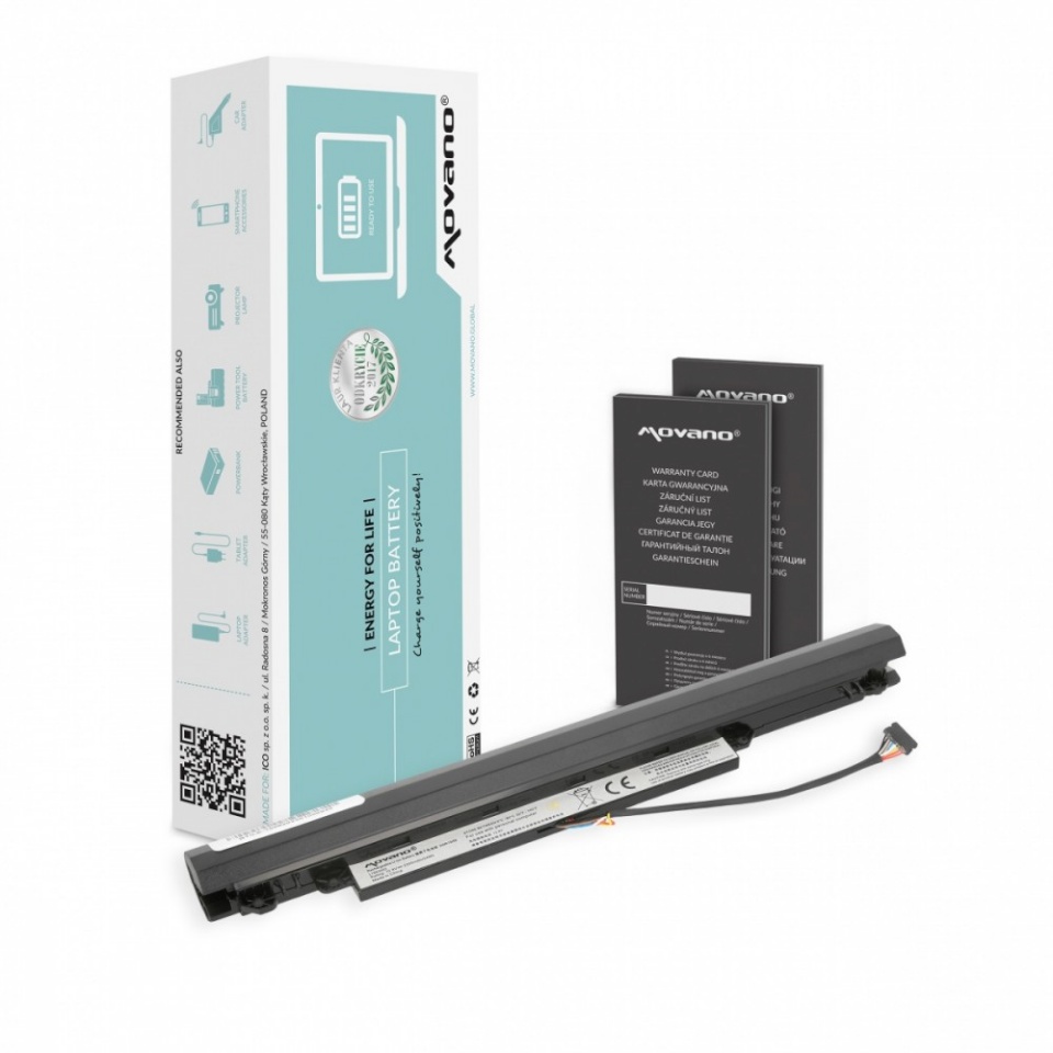 Movano sülearvuti aku L15S3A02 for Lenovo IdeaPad 110-14IBR 15IBR - 2200 mAh (24 Wh)