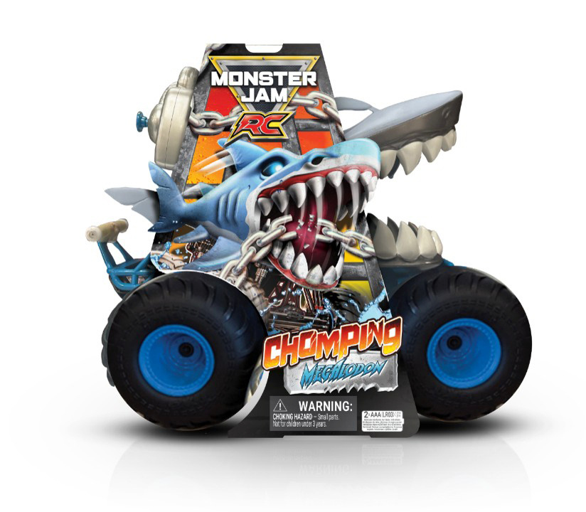 Monster Jam kaugjuhtimisega auto Hammustav Megalodon,