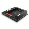 AXAGON kettaboks RSS-CD12 2.5" SSD/HDD caddy into DVD slot, 12.7 mm, LED, ALU