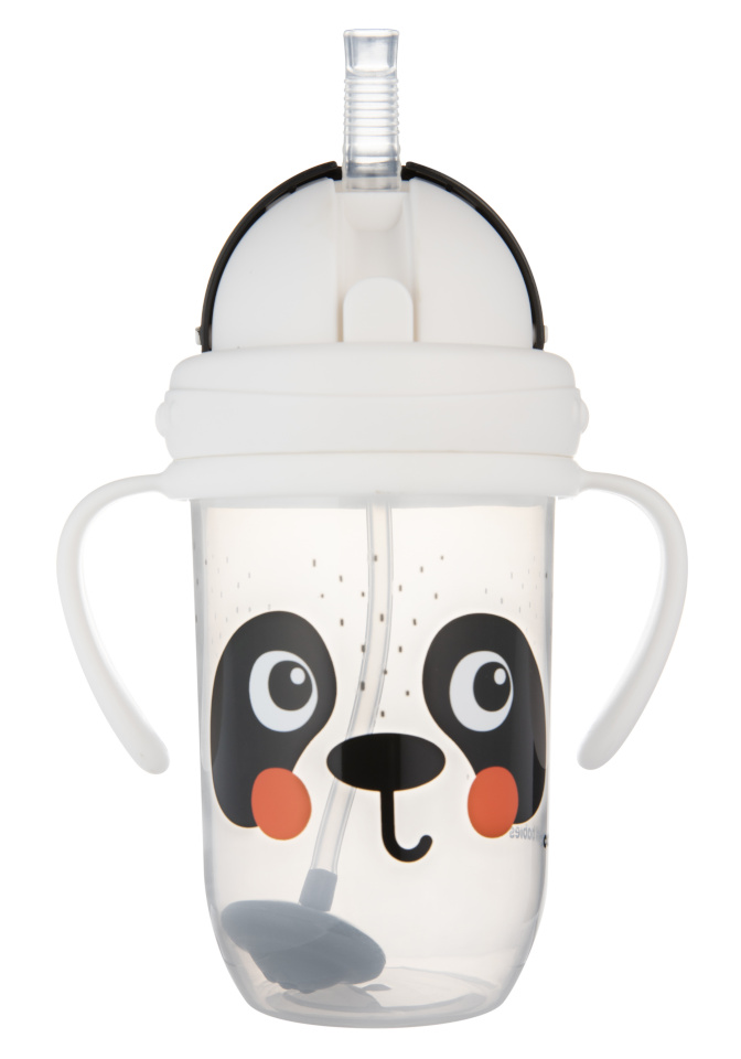 Canpol BABIES lekkekindel joogipudel kõrrega BABIESBOO PANDA, 270 ml, 56/617_whi