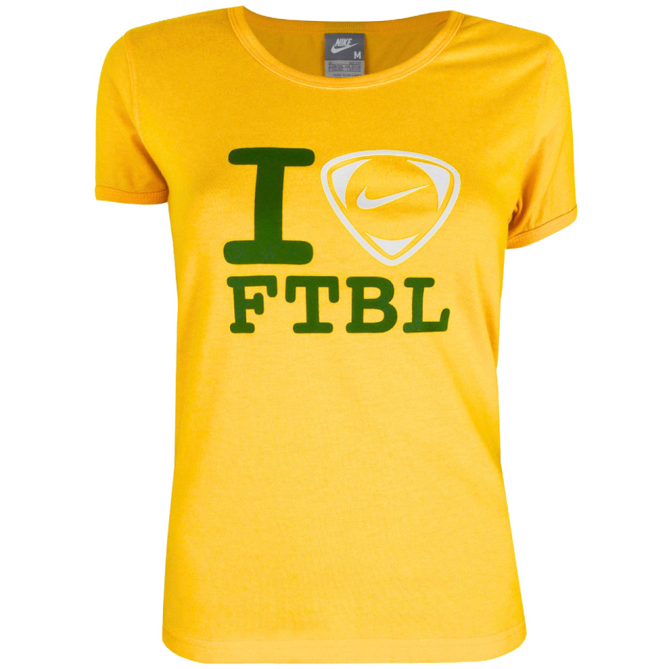 Nike T-särk naistele I Love Ftbl kollane 257286 703 suurus M