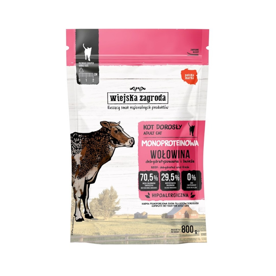 Wiejska Zagroda kuivtoit kassile Monoprotein Beef, 800g