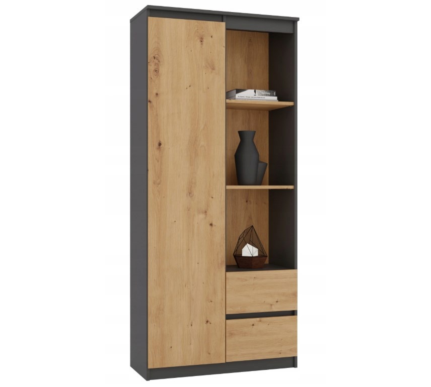 Top E Shop riiul RS-80 BILY ANTHRACITE/OAK ARTISAN Office Bookcase