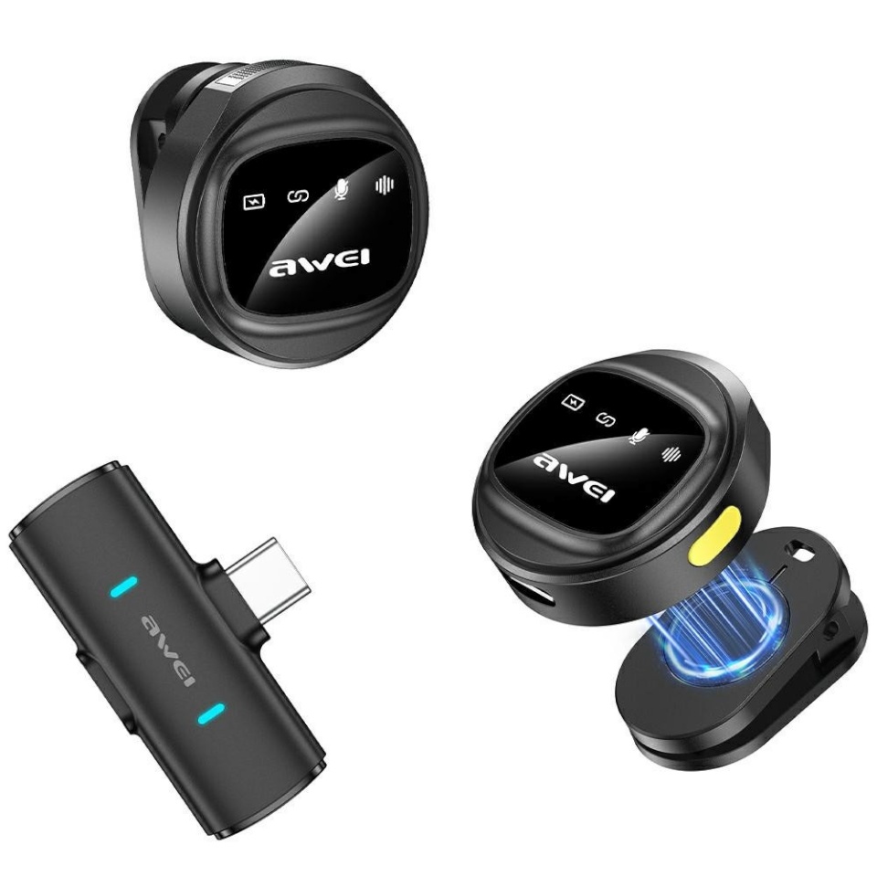 Awei mikrofon Lavalier MK3 Duo must