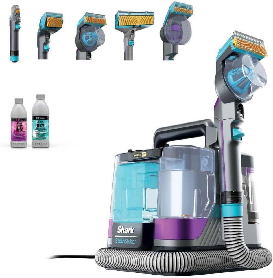 Shark tekstiilipesur PX250EUT StainStriker HairPro Pet Stain & Spot Cleaner, hõbedane/roosa