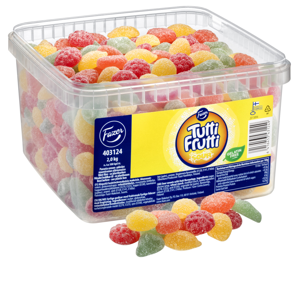 Fazer lahtised kommid Tutti Frutti Sour, 2,0kg