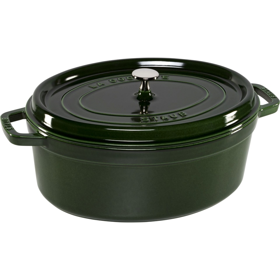 Staub ahjunõu La Cocotte 33cm oval, Basil roheline, Cast Iron