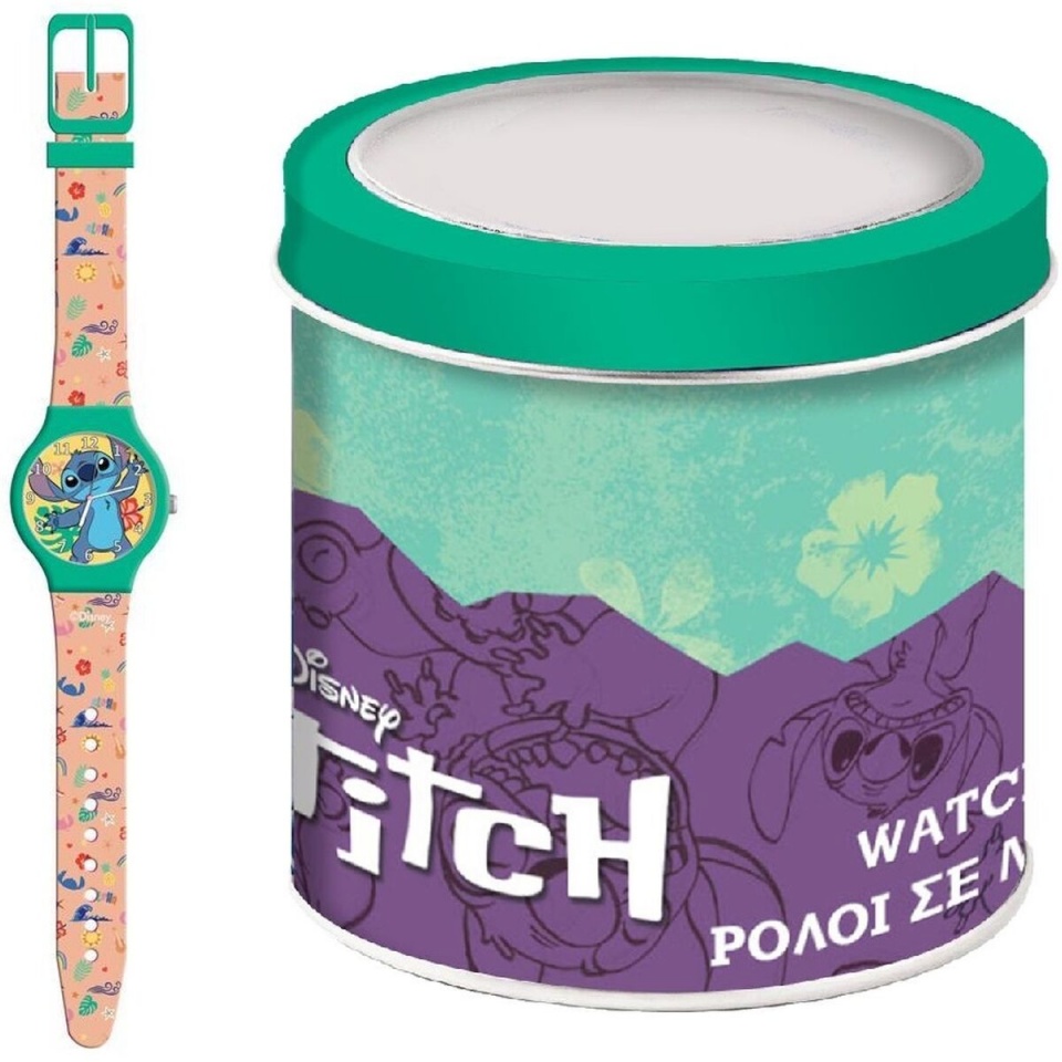 Lilo & Stitch laste kell LILO & STITCH - TIN BOX Ø 33mm