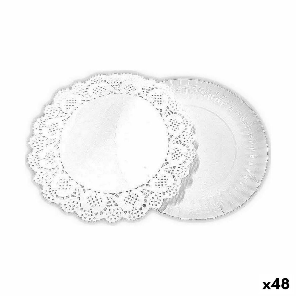 Algon Food Tray Set Ümmargune valge 4tk 16x16x1,5cm (48tk)
