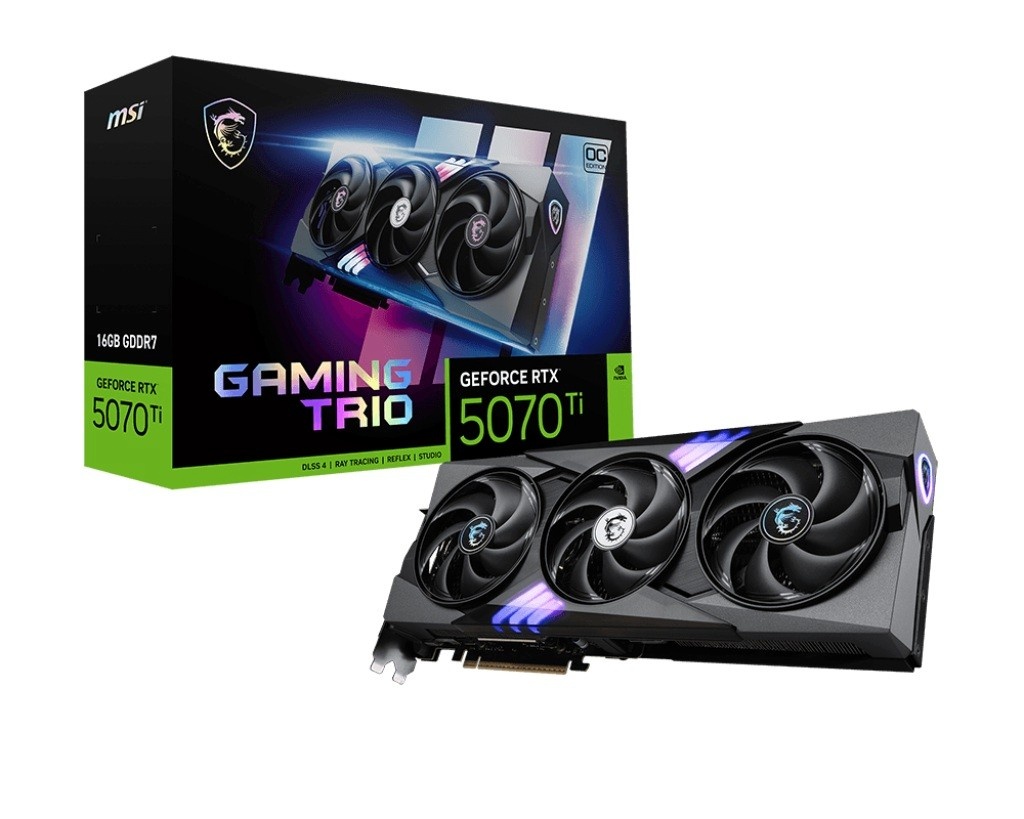 MSI videokaart GeForce RTX 5070 Ti 16G GAMING TRIO OC GDDR7 256bit HDMI 3xDP