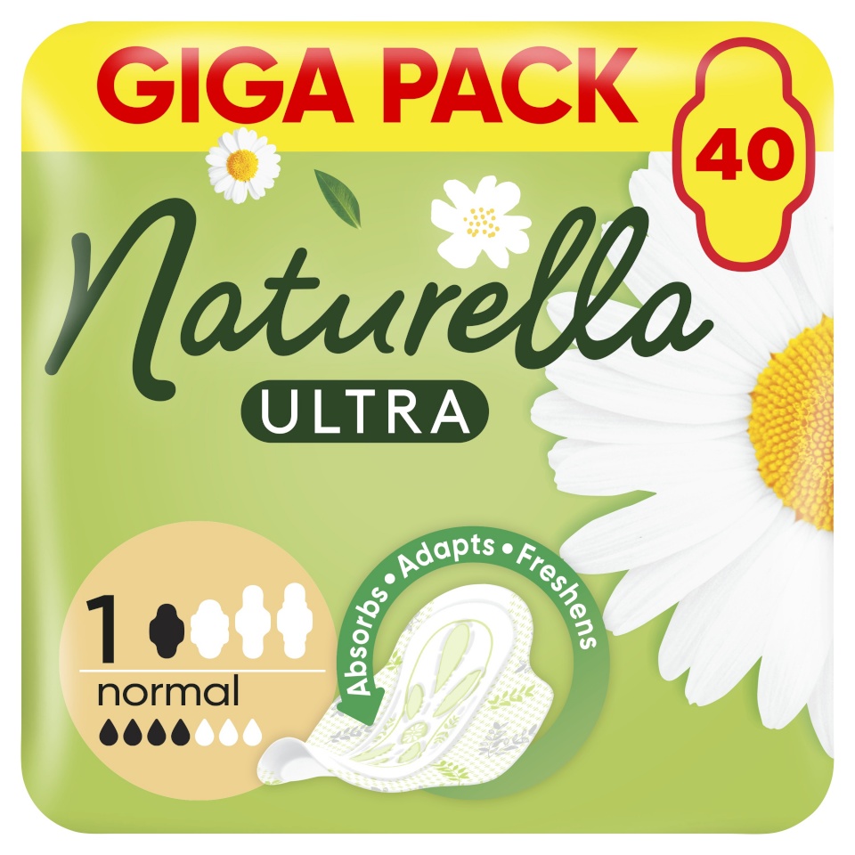 Naturella Ultra Normal Size 1 Tiibadega Hügieenisidemed, 40 tk