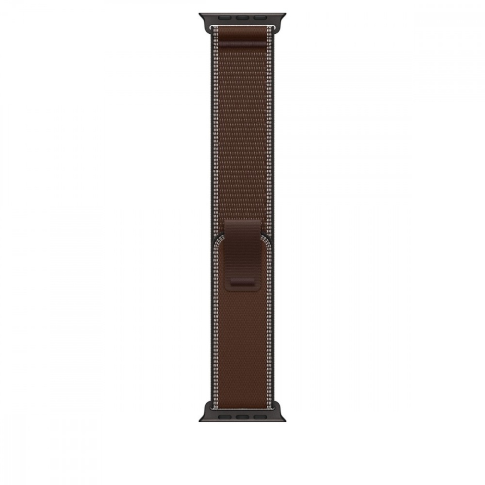 Apple kellarihm Watch 49mm Dark Umber Trail Loop - M/L - Black Titanium Finish