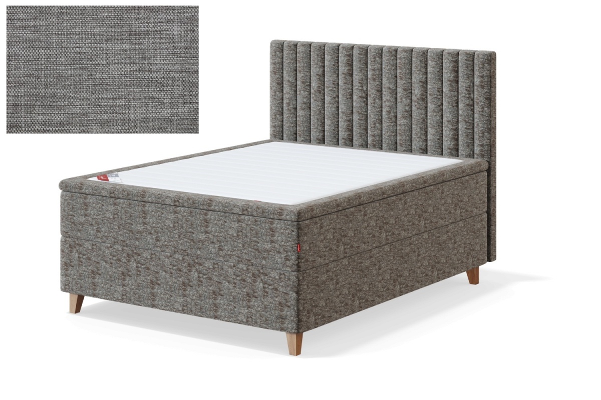 Sleepwell kontinentaalvoodi BLACK CONTINENTAL (4 jalaga), 160x200x55cm, MANGO helehall, jäik