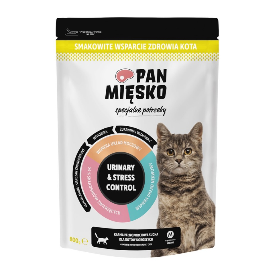 Pan Mięsko kuivtoit kassile Urinary & Stress Control Turkey, 800g