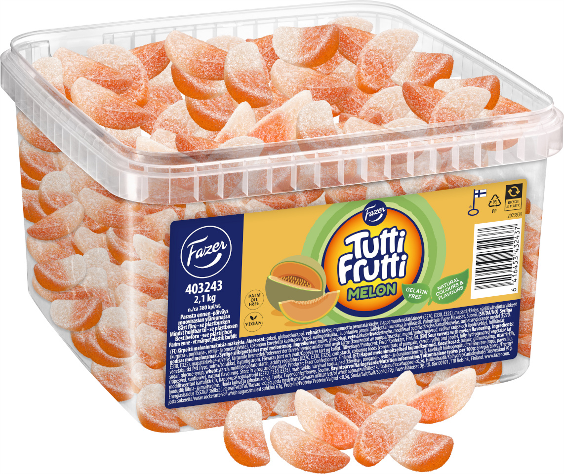 Fazer lahtised kommid Tutti Frutti Melon Loose Candy Mix, 2,1kg