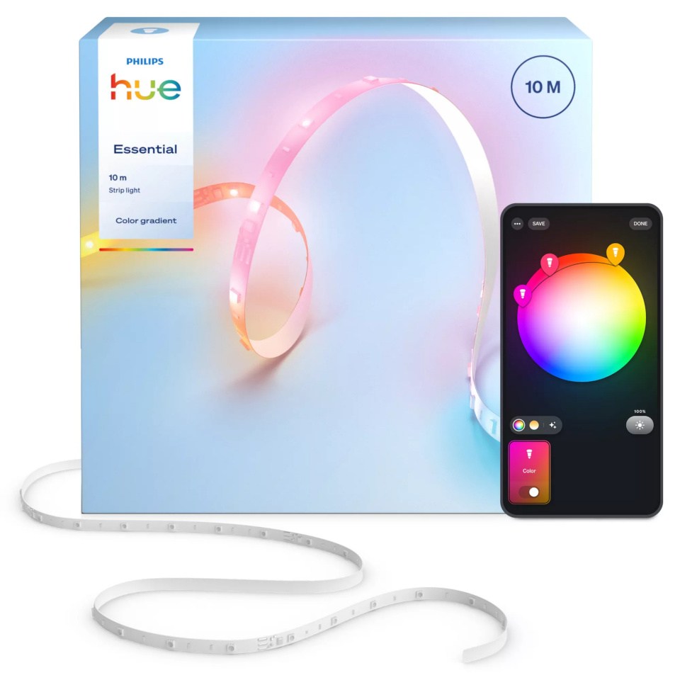 Philips Hue Essential strip light, 10m Bluetooth and Zigbee